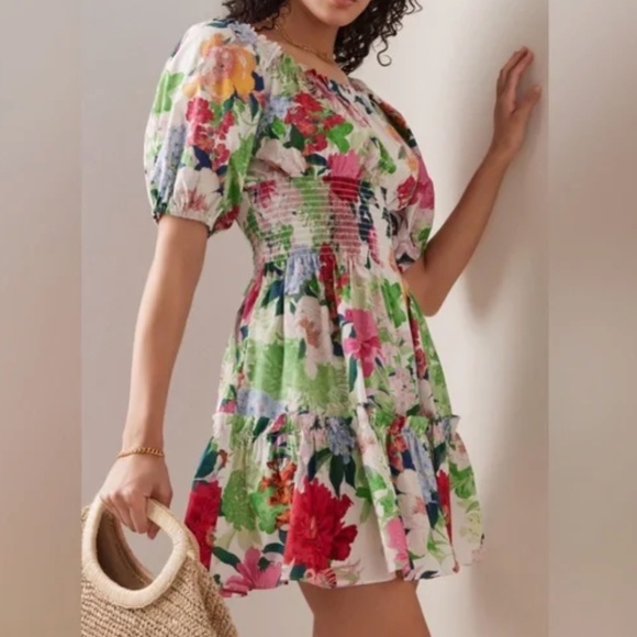 NEW Cara Cara Sally Mini Off Shoulder Dress - Booming Floral Motif - Picture 4 of 13